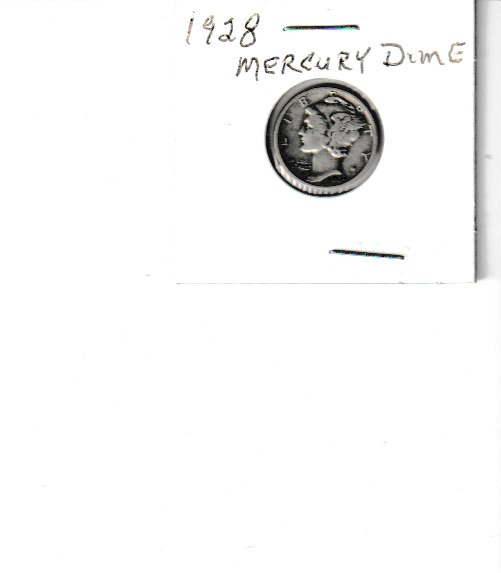 1928 MERCURY SILVER DIME. NICE.