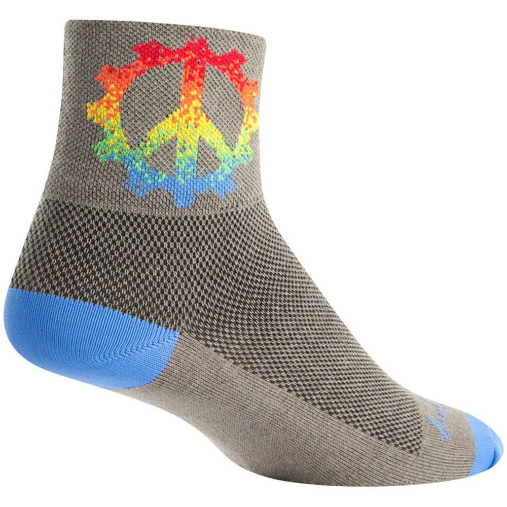 SockGuy Classic Peace Ring Socks - 3 inch, Gray, Small/Medium