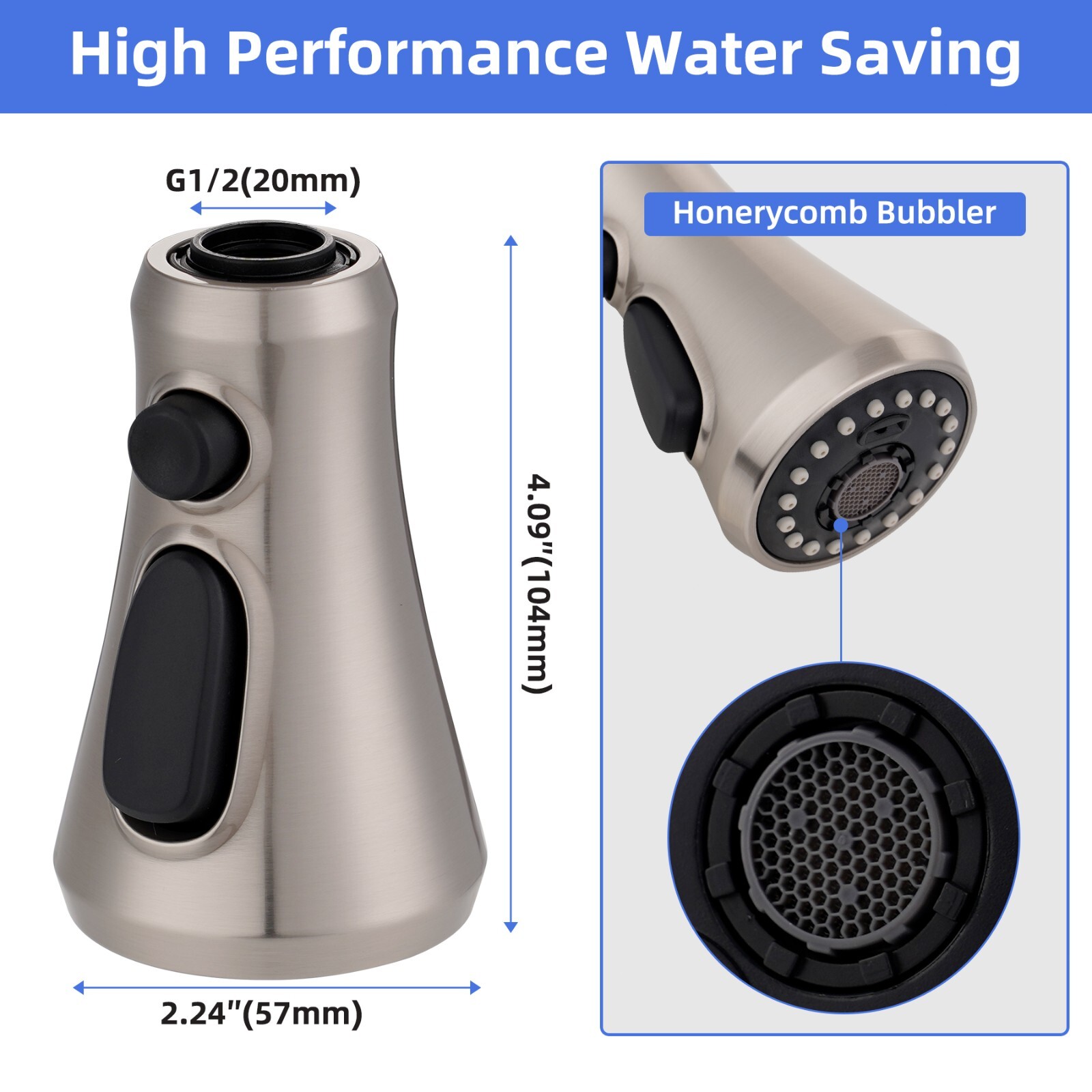 Pull Down Kitchen Faucet Head Replacement Compatible with Moen Delta Faucets US