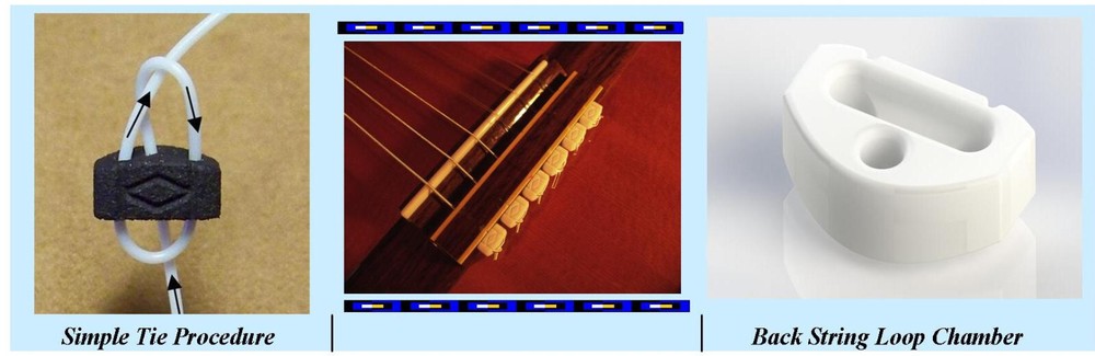 Rosette Diamond Secure Classical Guitar String Ties- Small Profile Bridge Beads