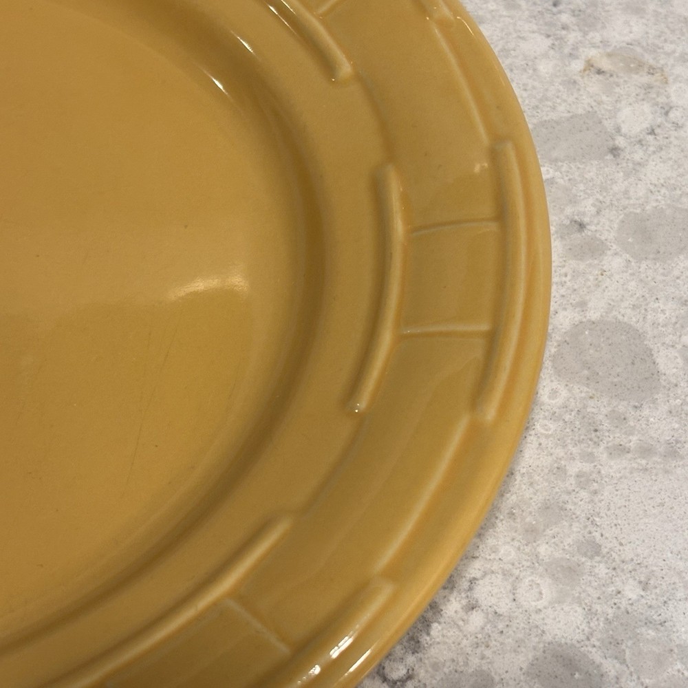 Longaberger Stoneware Woven Traditions Butternut Dinner Plate, EUC
