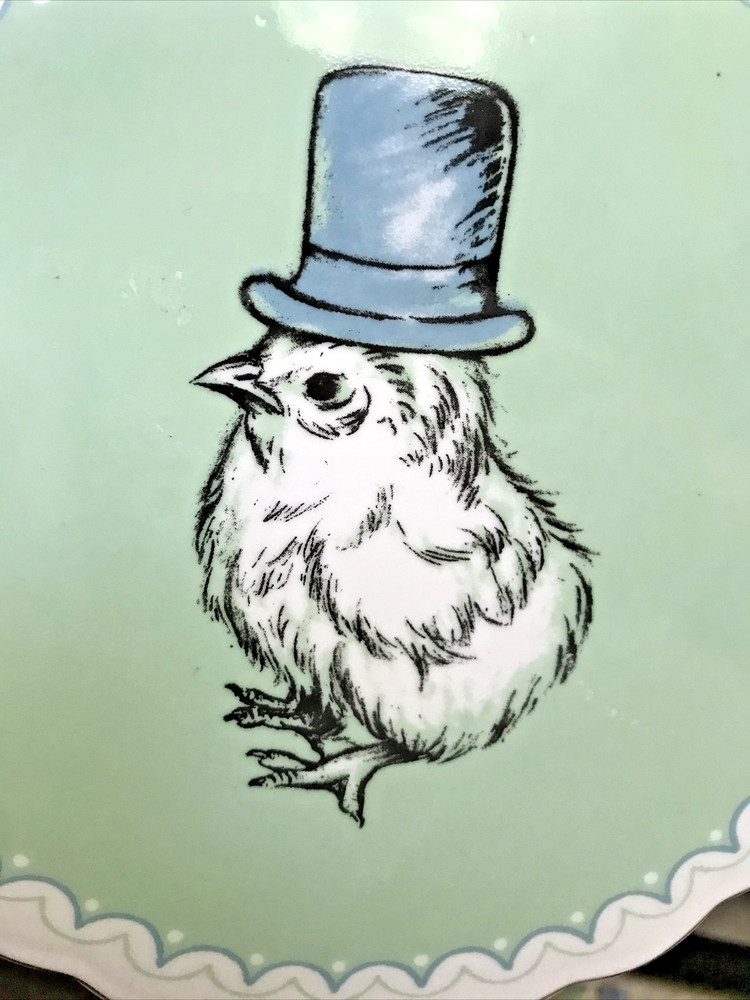 “Hippity Hoppity" Chick In a Top Hat Came Stand EASTER DECOR Cottagecore