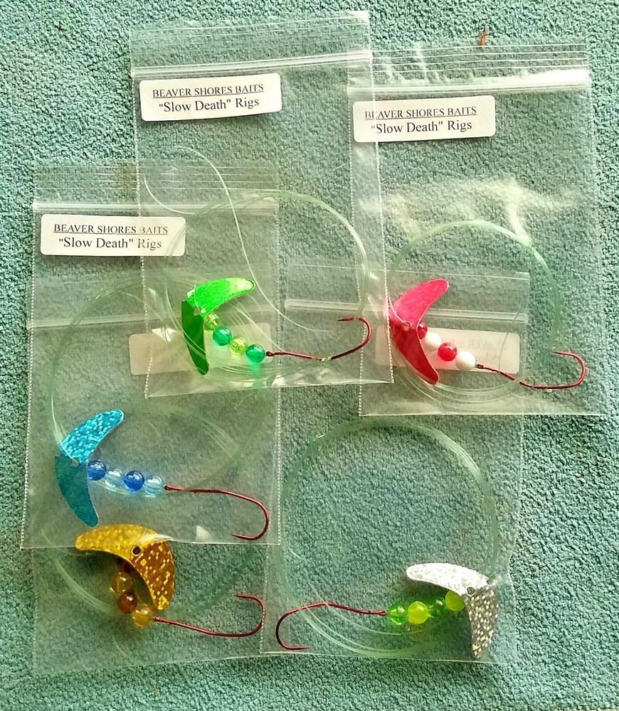 Smiley Blade Walleye Rigs W/ Slow Death Hooks (5 rigs)