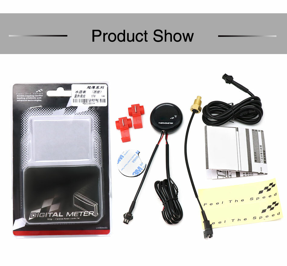 Motorcycle LCD Digital Thermometer Water Temperature Sensor Gauge Display
