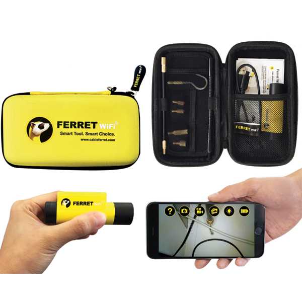 Rack-A-Tiers 99300 Ferret Wi-Fi Wireless Inspection Camera & Cable Pulling Tool