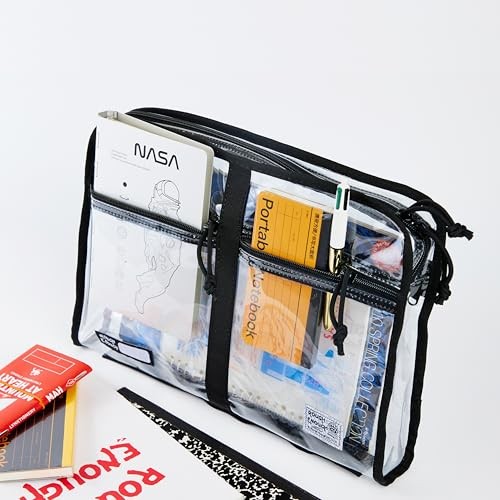 Rough Enough Plastic File Folder Clear Document Bag Organizer Art Black