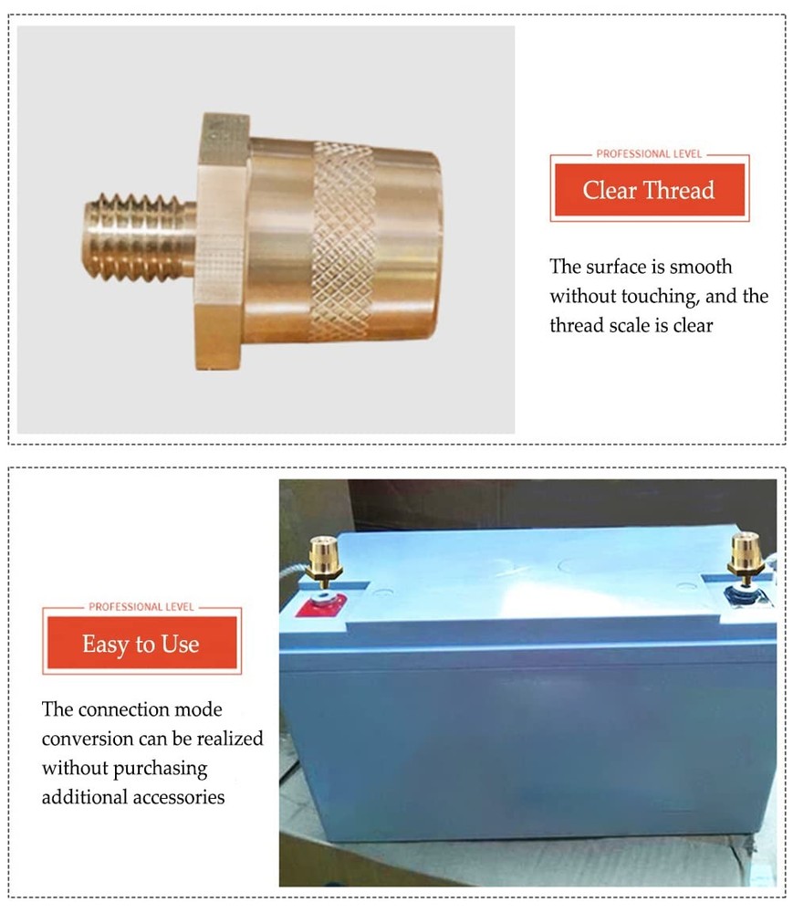 2pcs Battery Terminal Connector, Auto battery Brass Post Adapter, M8