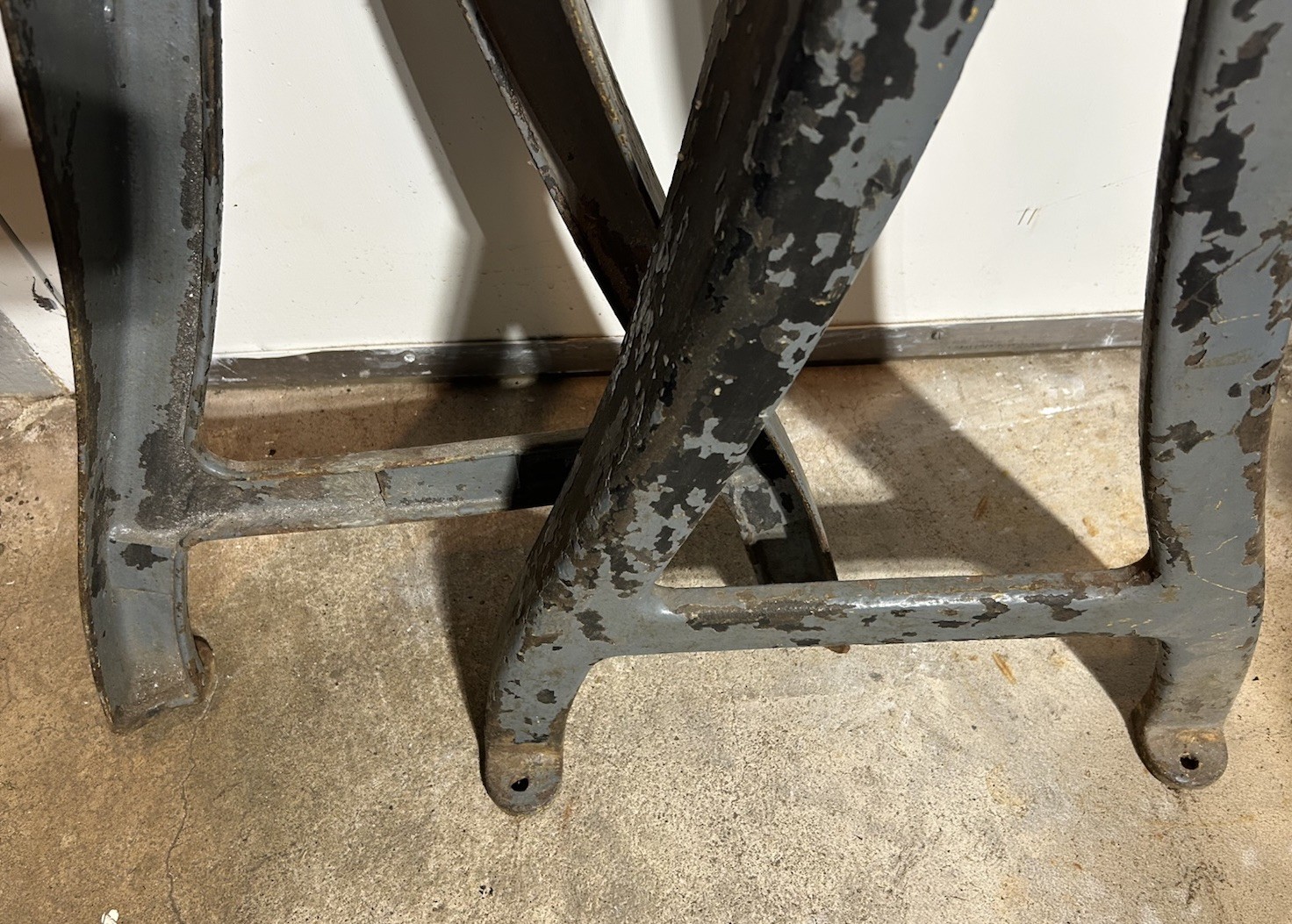 Vintage Cast Iron Steel Lathe Table Legs Stand Industrial Steam Punk