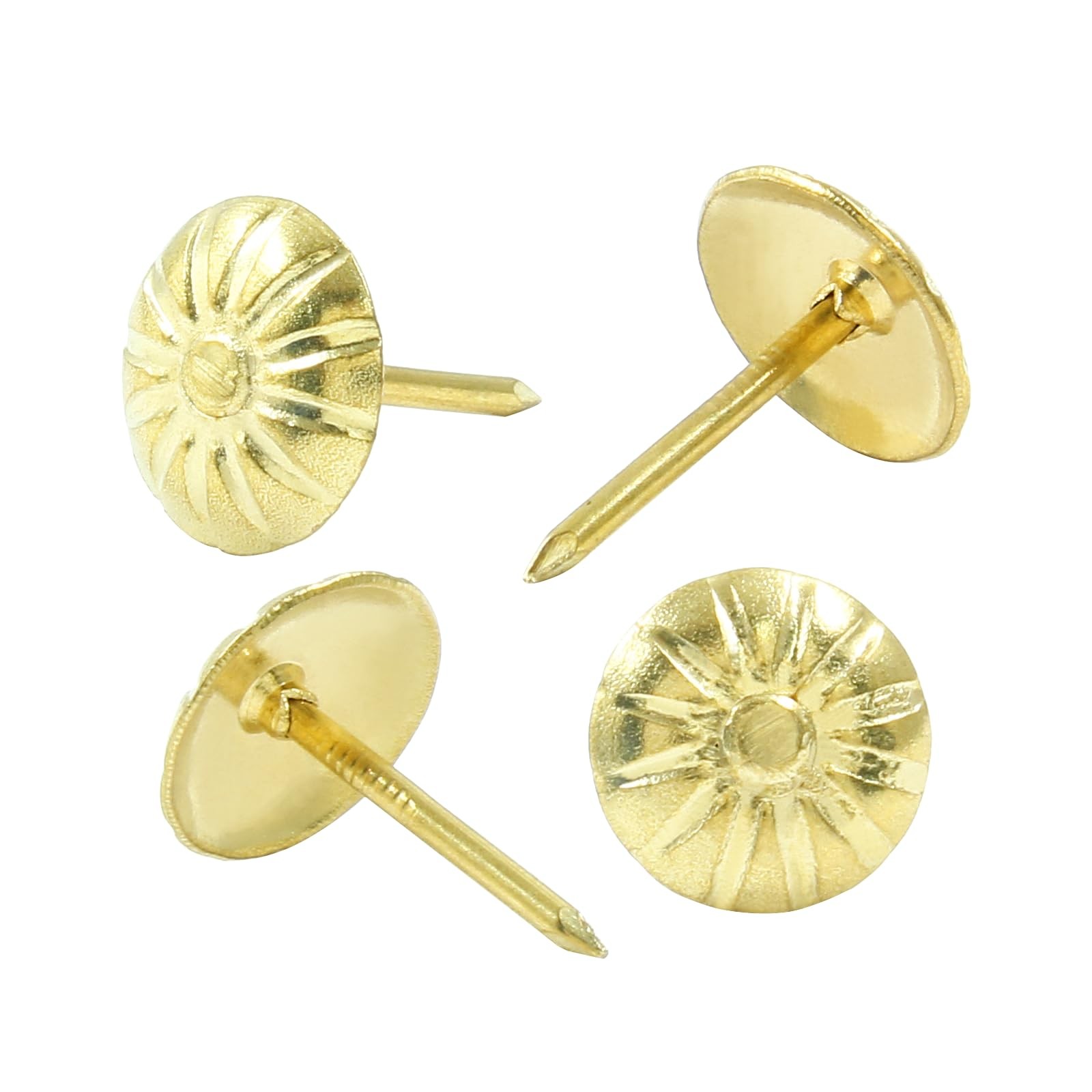 100pcs Brass Upholstery Tacks Decorative Nails Daisy Studs for Furniture