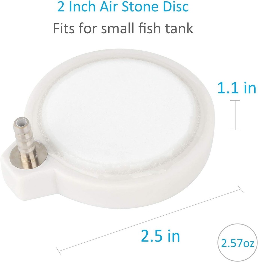 2-Inch Bubble Diffuser for Small Aquariums - Quiet Micro Bubbles Included
