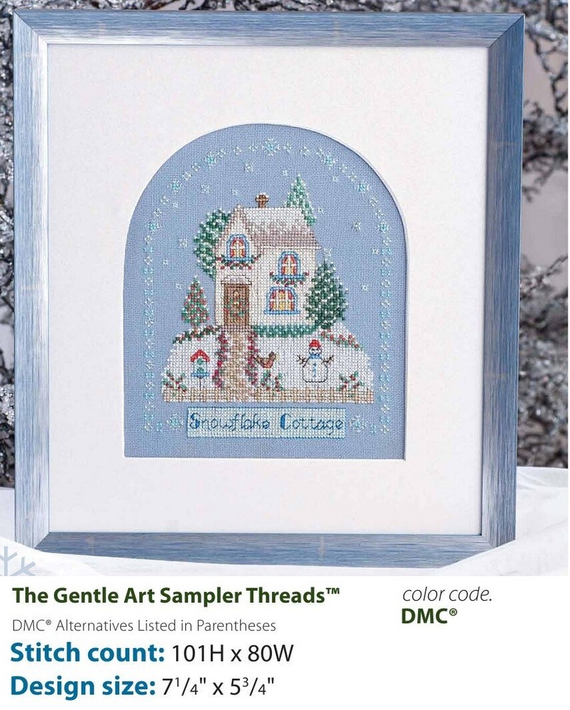 SNOWFLAKE COTTAGE  CROSS STITCH PATTERN ONLY  YD  EREE