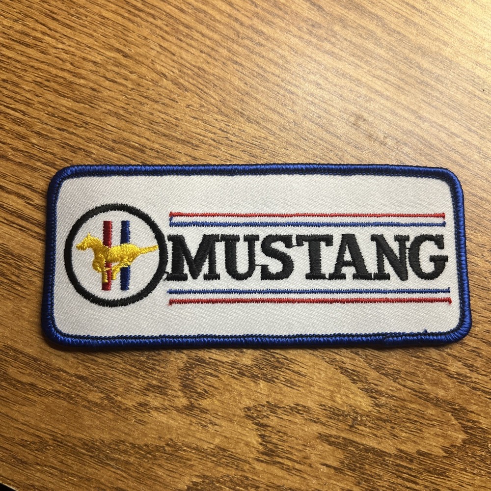 Vintage New Mustang Sew on Patch 5x2"