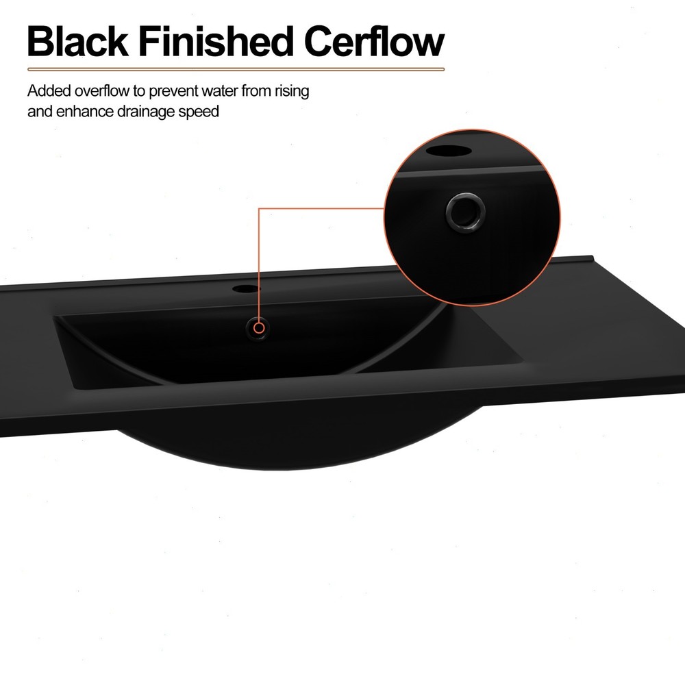 36" Single Sink Vanity Top Undermount Bathroom Sink