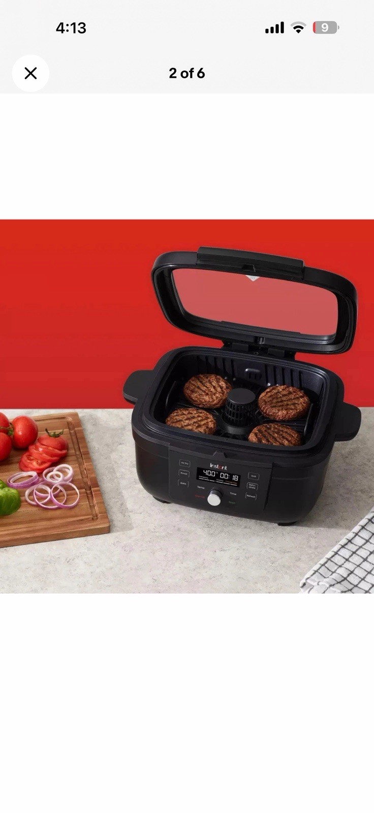 Instant Pot - 6-in-1 Smokeless Indoor Grill & Air Fryer with OdorErase *NEW*