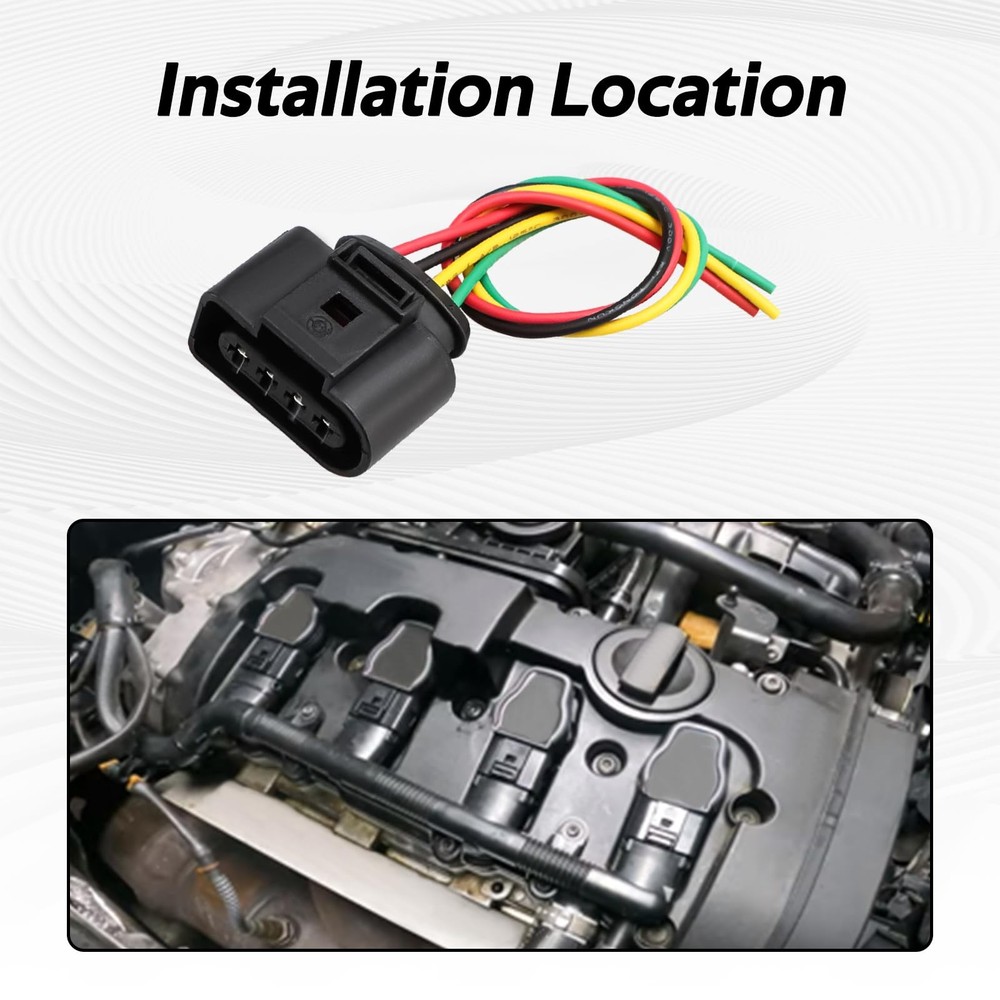 FUSCH 4PCS Ignition Coil Connector Pigtail Wire Harness Compatible with AUDI...