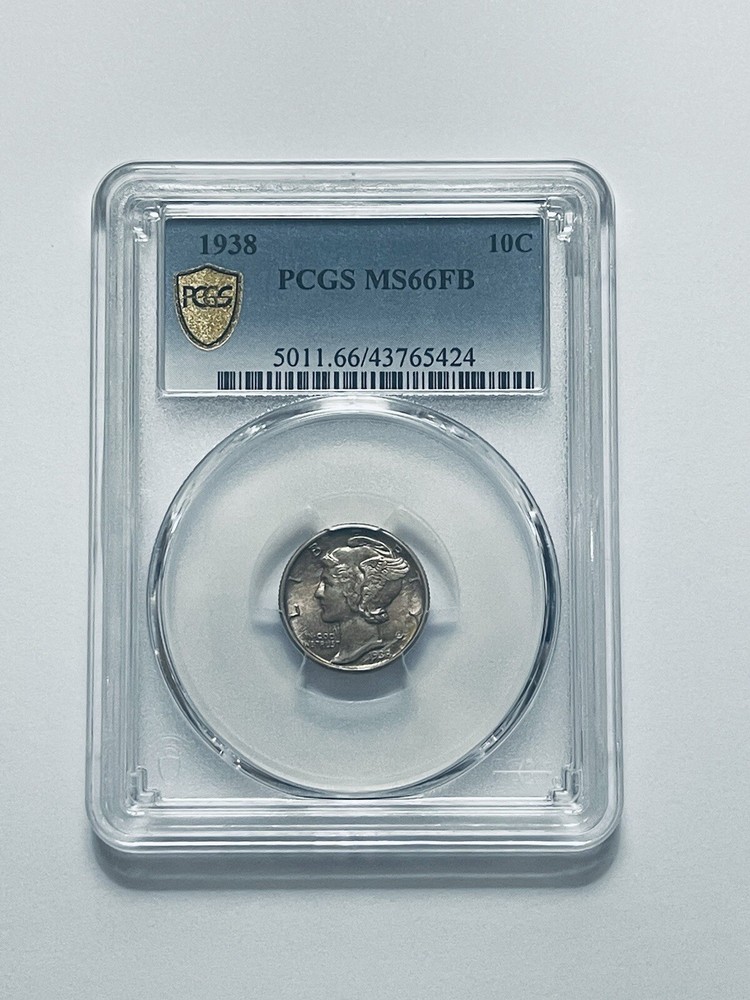 1938 Mercury Dime PCGS MS66FB Toned