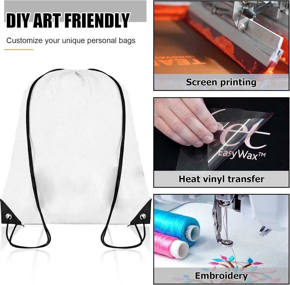 Customizable 40-Pack Drawstring Backpacks - Perfect for Team & Party Events