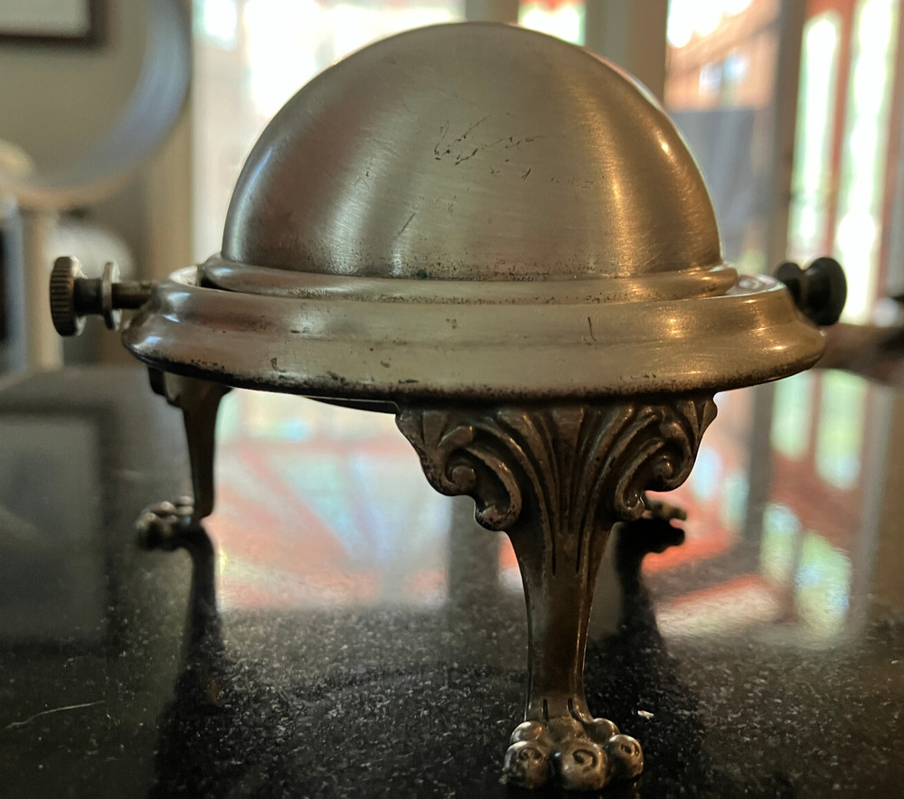 Footed Dome box w/rotating cover/amazing detail. Silver plate. CLOSE-OUT