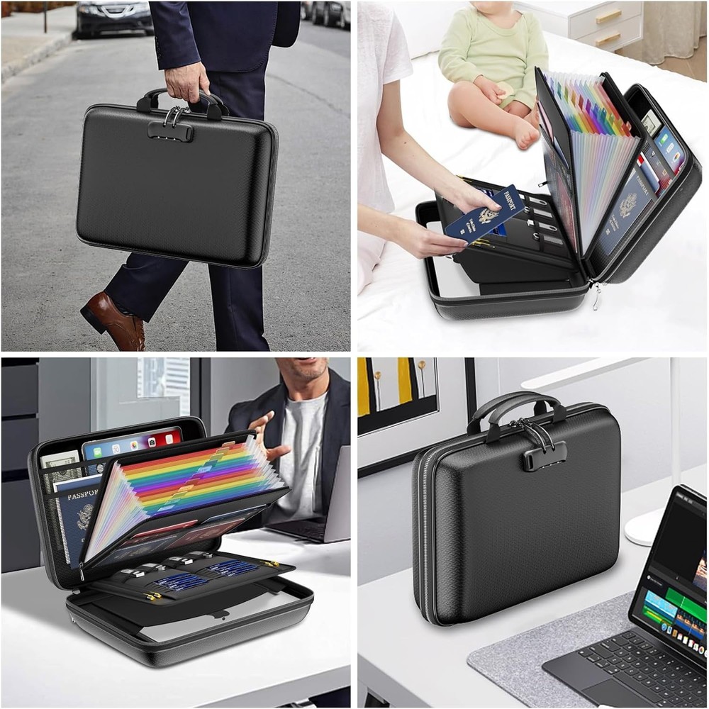 DocSafe Fireproof File Organizer with Lock, Hard-Shell Case Fireproof Document