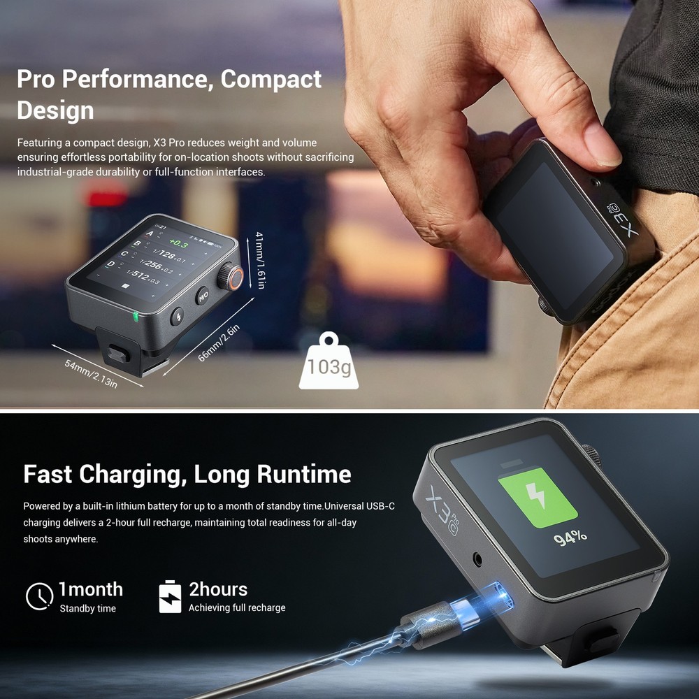 X3Pro-C TTL Wireless Flash Trigger, 2.4G Wireless Flash Transmitter for Canon