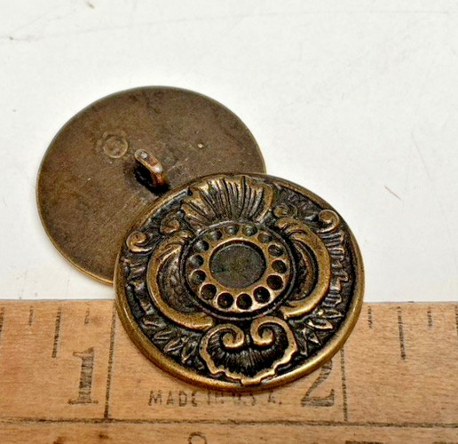 metal brass buttons s shank 2pcs 1 1/8"