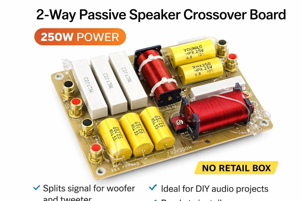 2 Way Passive Speaker Crossover Board 250W Audio Divider Filter NEW