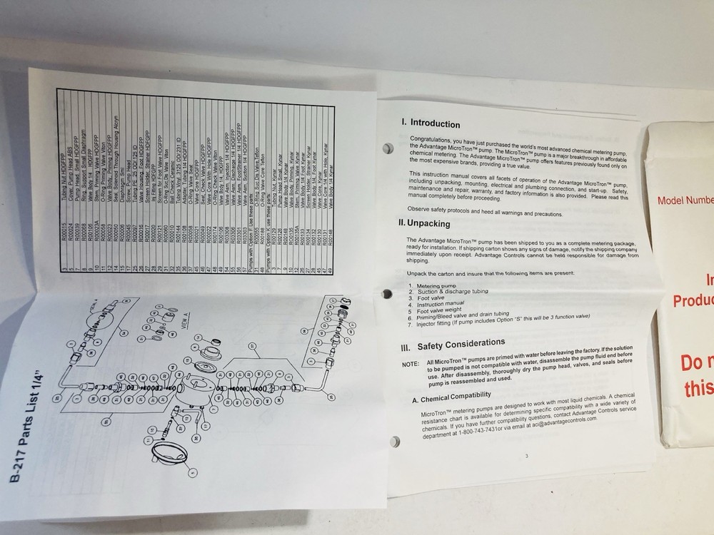 Micro Tron Metering Pump Mode B217