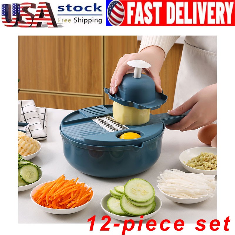 12PCS kitchen slicer multi-functional shredding grating slicing shaving