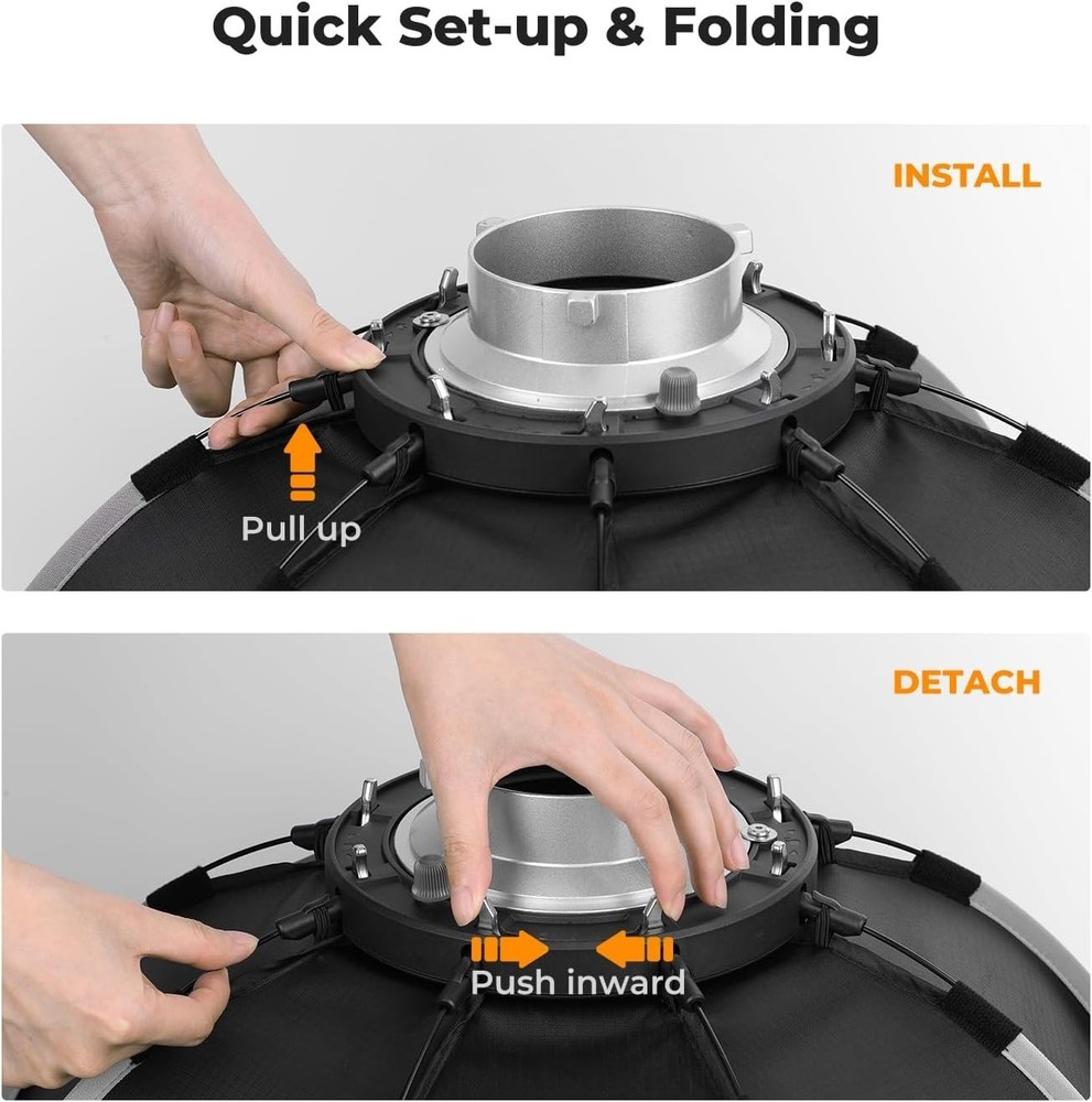 35''/90cm Octagonal Softbox, Quick Release Bowens Mount Softbox with Honeycom...