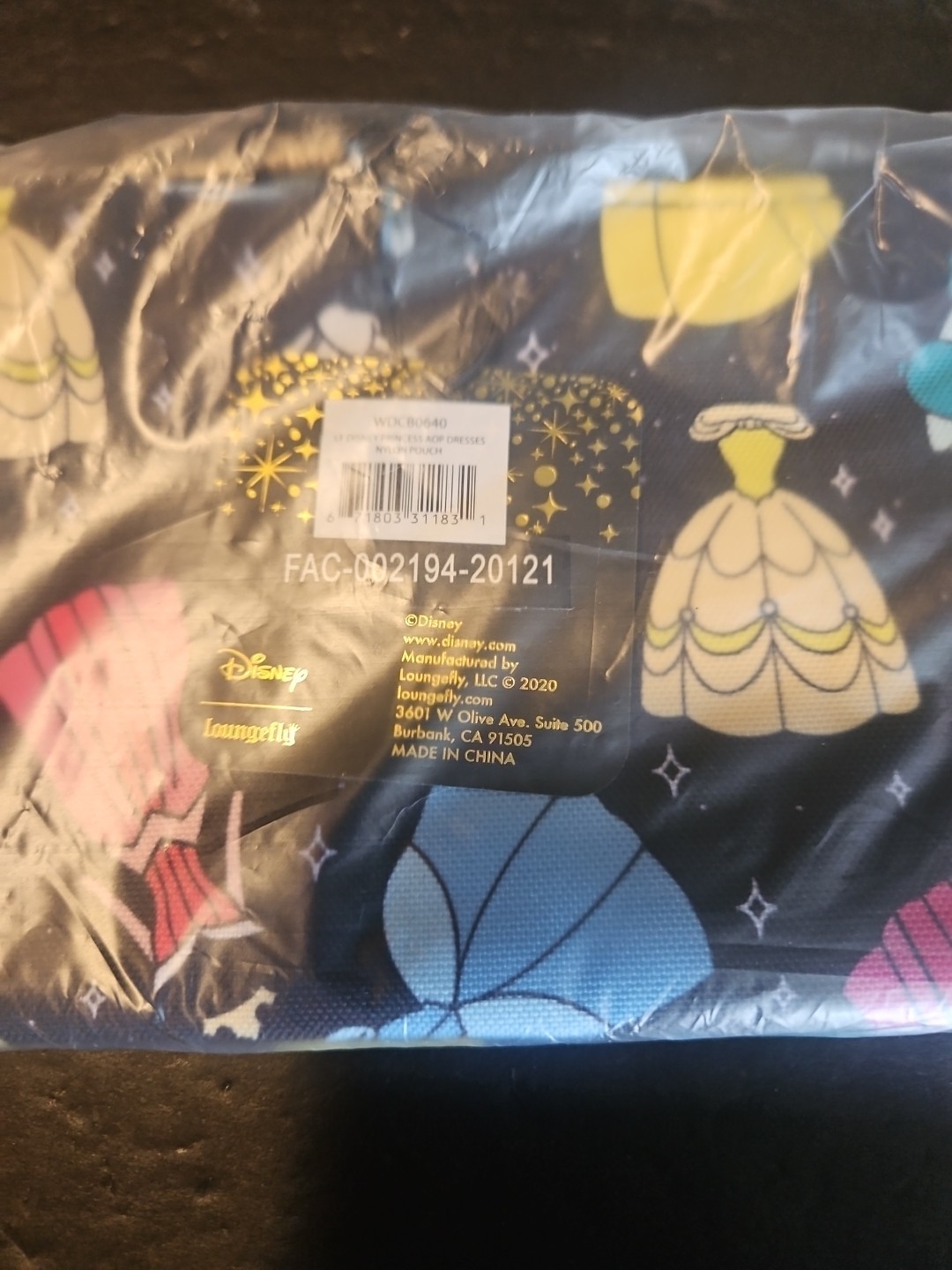 Loungefly Disney Princess Dresses Nylon Pouch Coin Purse Cosmetic Bag NWTs