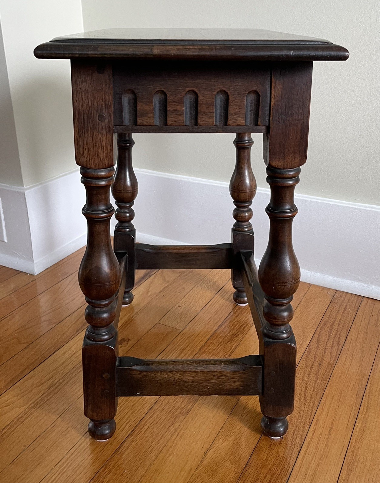 Antique Kittinger Walnut Joint Stool End Table