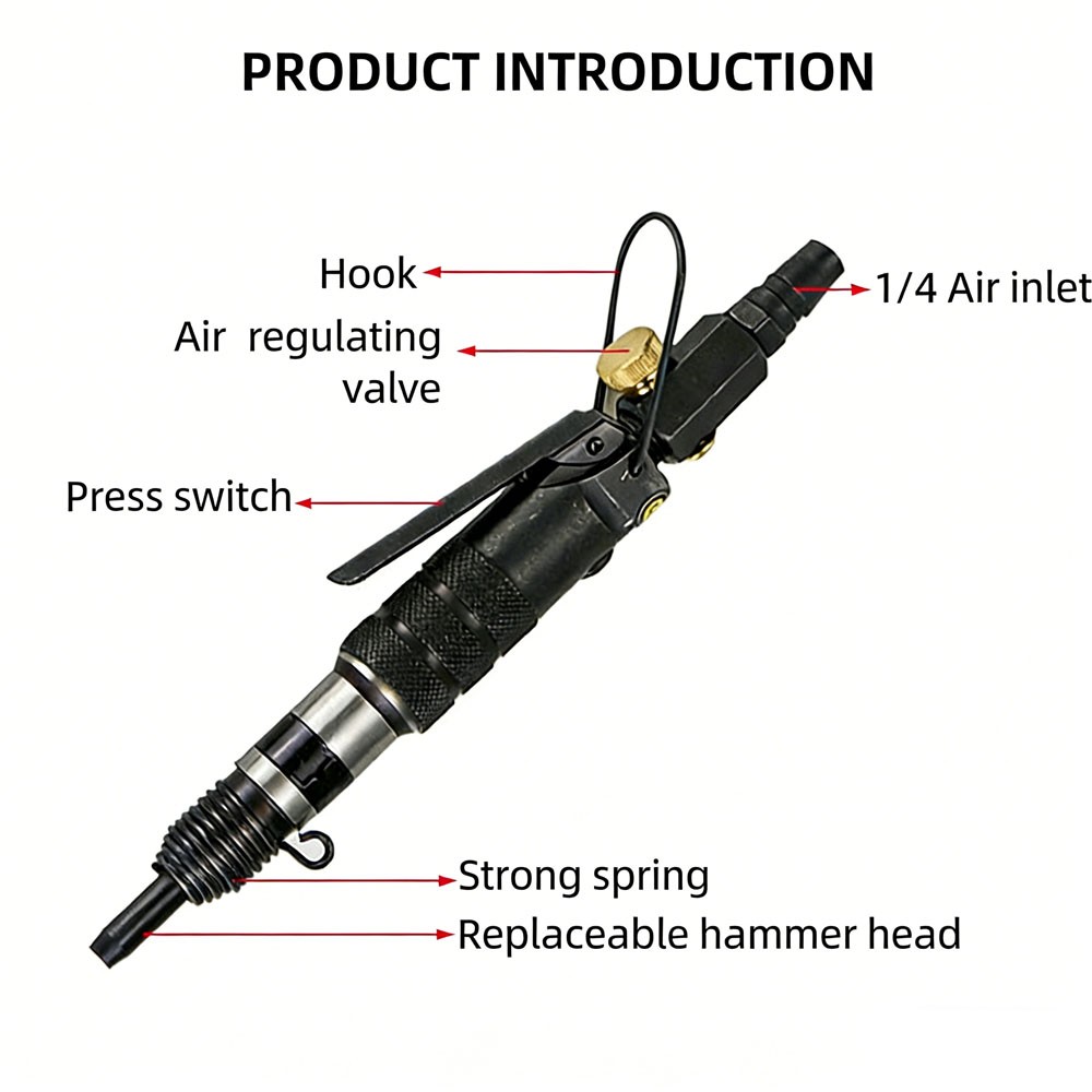 Pneumatic Straight-Type Rivet Gun Pneumatic Hammer Solid or Hollow Brand New