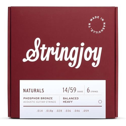 Stringjoy NB1254 Phosphor Bronze Acoustic Guitar Strings, Assorted Sizes