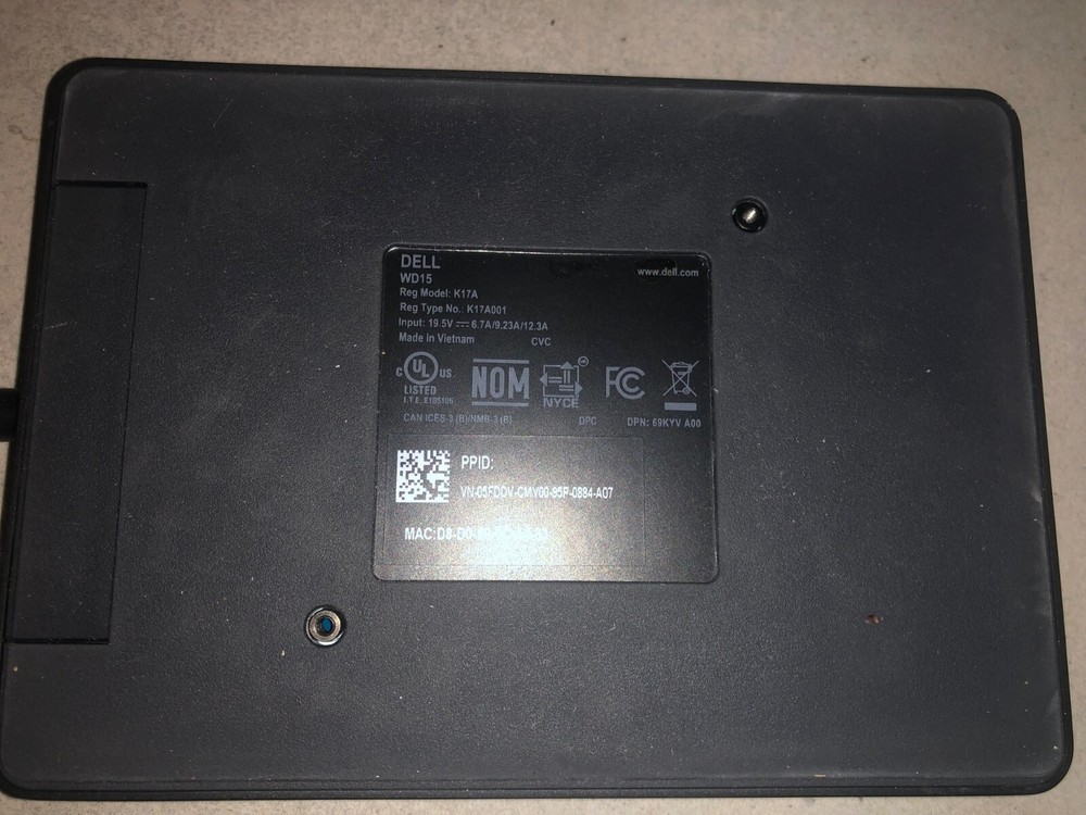 Dell WD15 USB-C Docking Station HDMI Thunderbolt