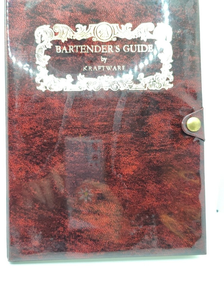 Vintage Kraftware Bartenders Guide Utensils. Cool Red Checker Pattern