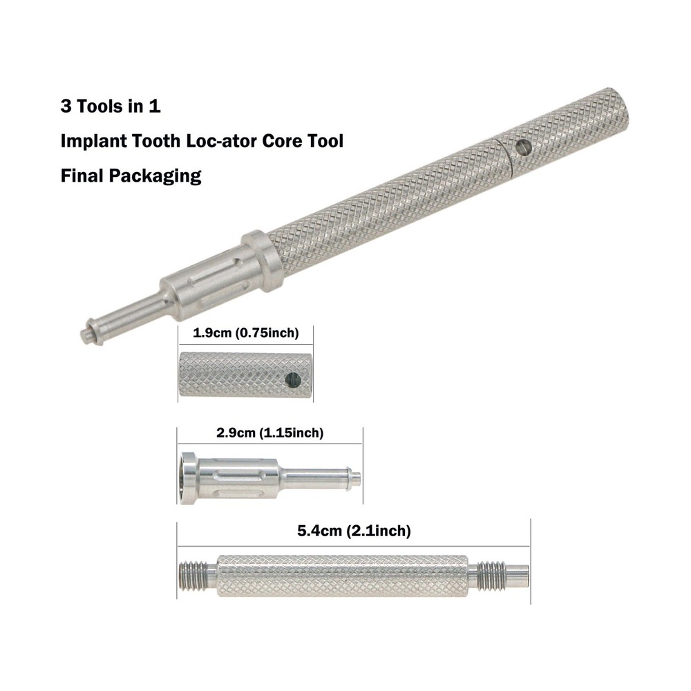 US Retentive Cap 1.2lbs Universal Implant Silver Core Tool Set Insertion/Removal