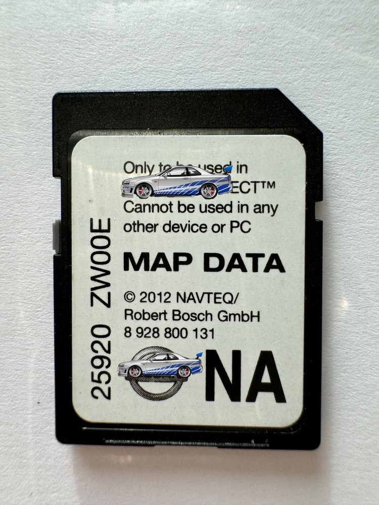 25920 ZW00E NAVIGATION SD MEMORY CARD GPS MAPS