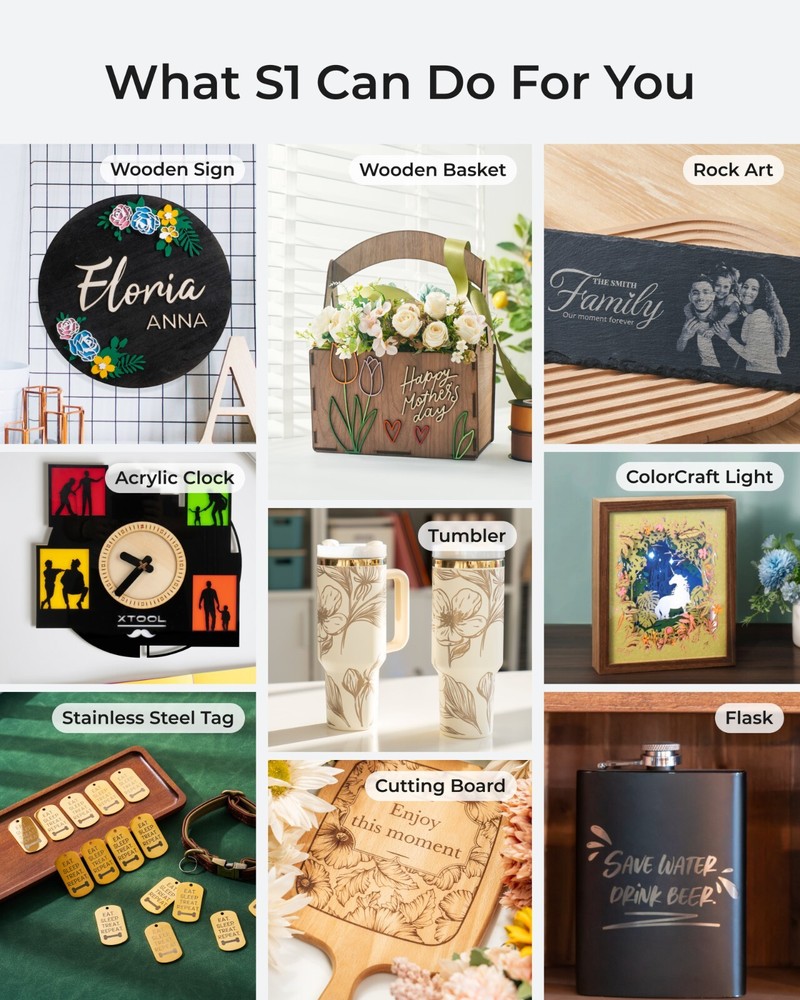 xTool S1 20W Laser Engraver, 600mm/s Speed Laser Engraving Machine, Basic Bundle