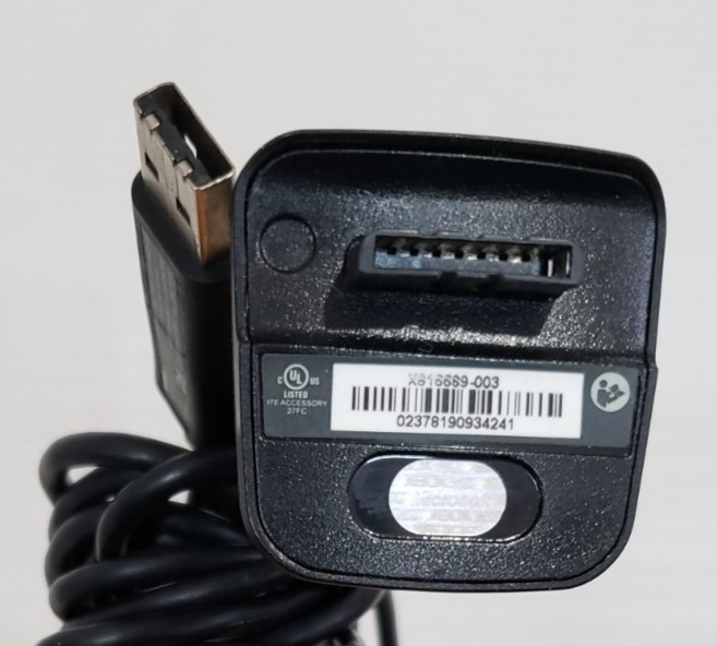 Microsoft Xbox 360 OEM Play & Charge Controller USB Charging Cable Black, TESTED