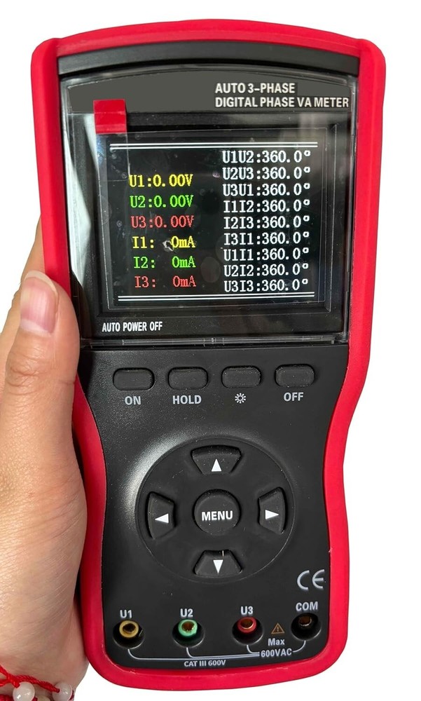 Large Caliber 3 Phase Digital Phase Voltmeter Voltammeter Φ40mm AC 0mA～600A
