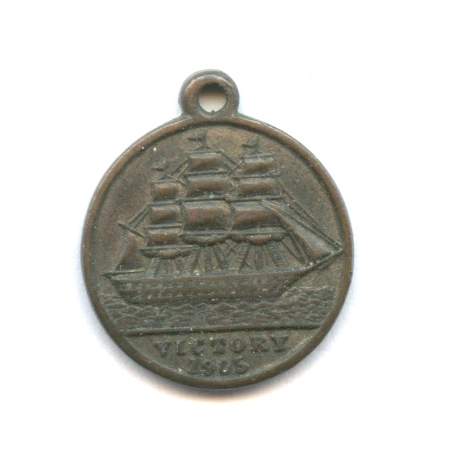Medallion B.F.S.S. Nelson Trafalgar Centenary H.M.S. Victory Copper Medal 1905