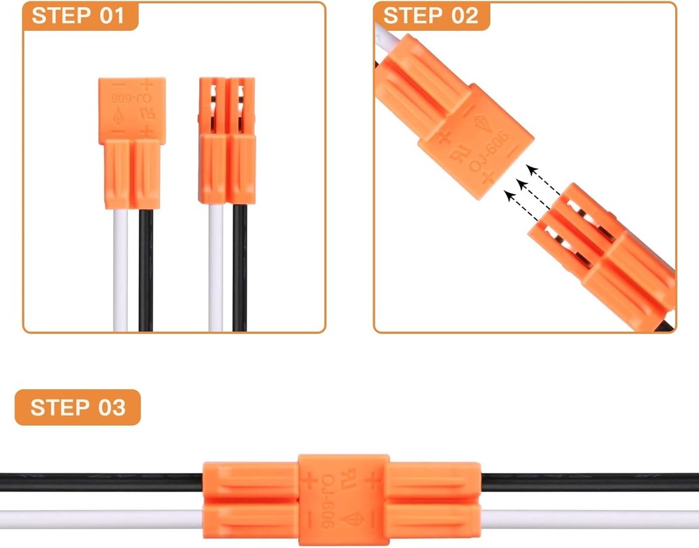 Helunsi E26 Socket Adapter, 6 Pack Light Bulb Pigtail, Screw in Orange