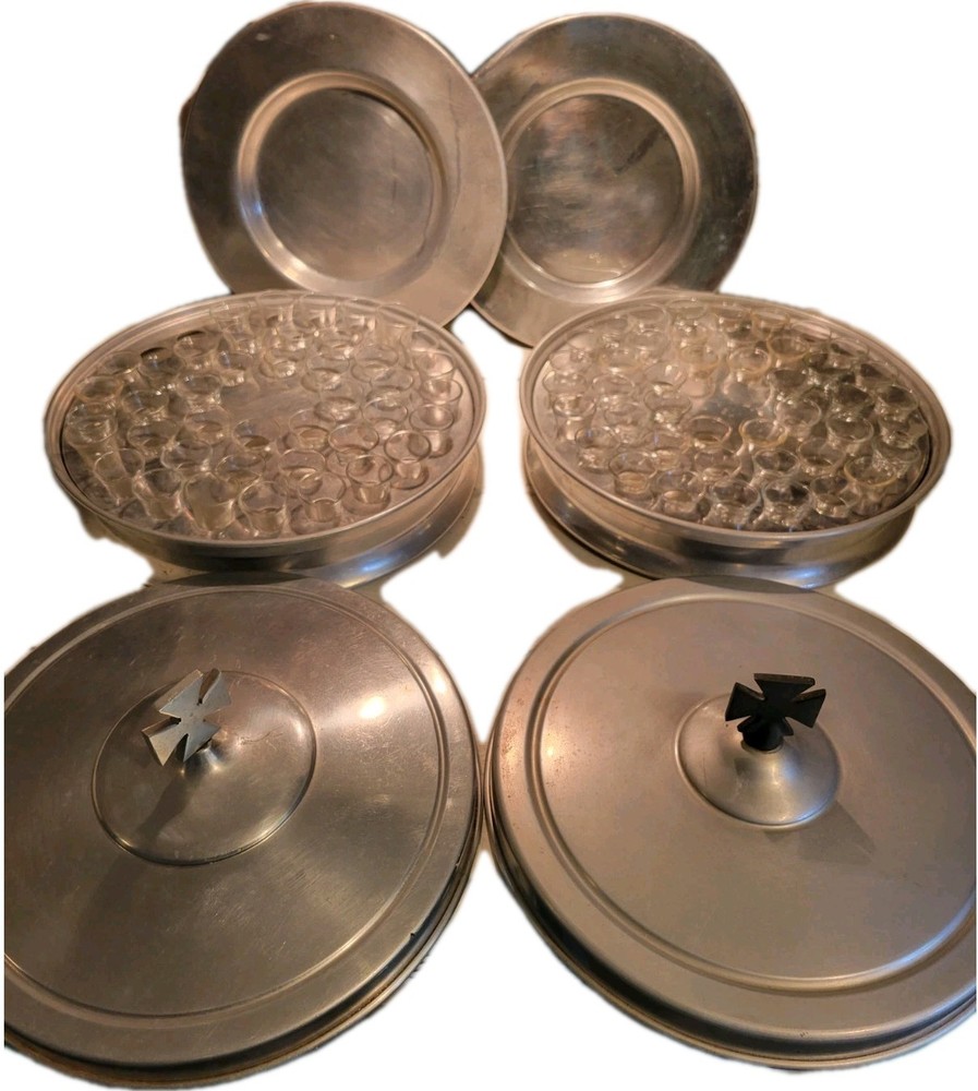 (2) Thomas Communion Service Co. trays + 2 Plates