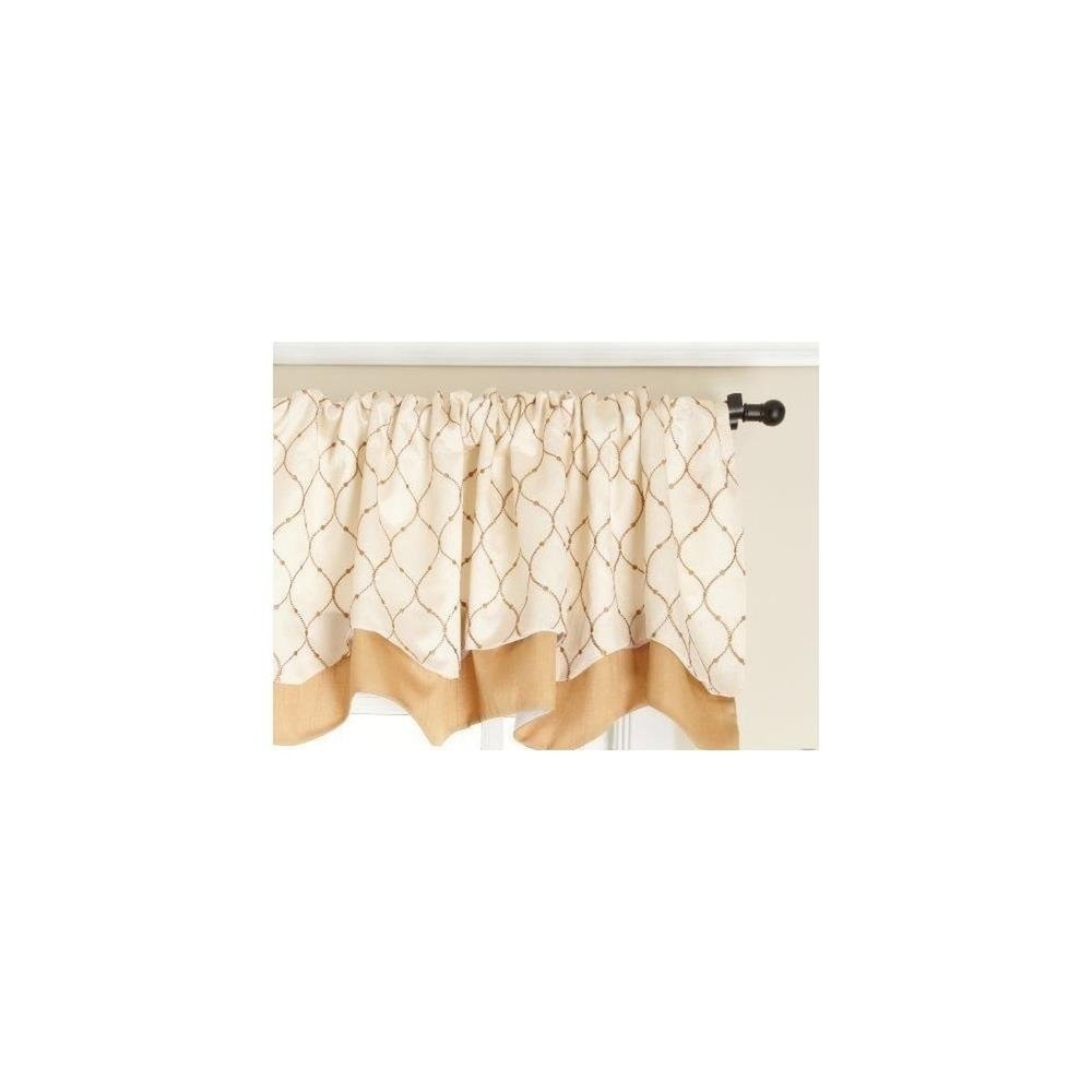 Stylemaster Bleecker 54 by 17-Inch Lined Embroidered Layered Valance, Truffle