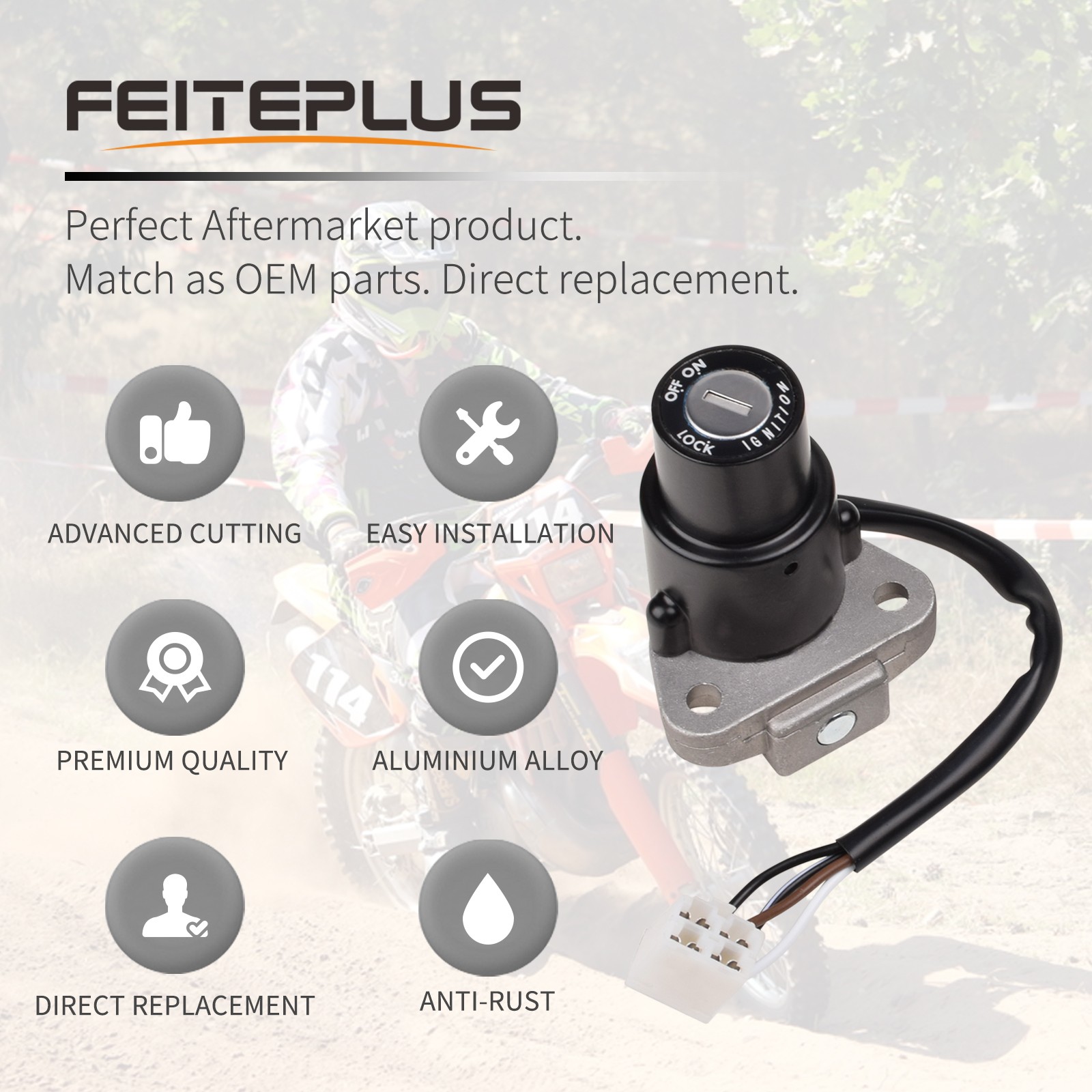 Fit for Kawasaki KLR650 2008-2018 Ignition Switch Fuel Gas Cap Lock Key 4-Wires