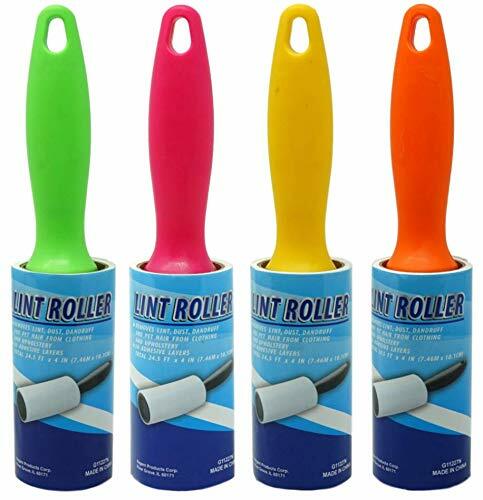 Lint Roller Combo Pack, 4 Rollers, Assorted Colors