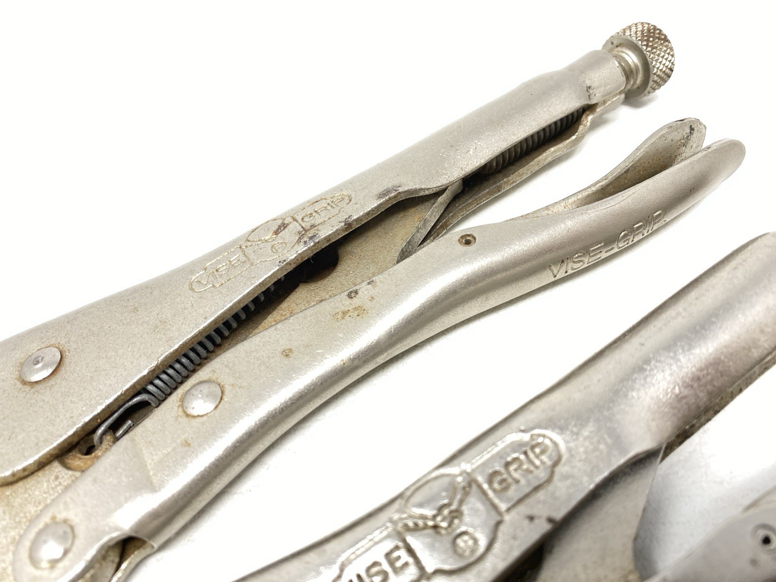 Vintage Lot of 4 Vise Grip Petersen-Dewitt USA Made Locking Pliers 10WR 7WR & 6R