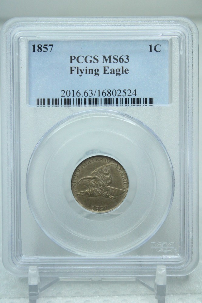 1857 Flying Eagle Cent 1C PCGS MS63 #2524