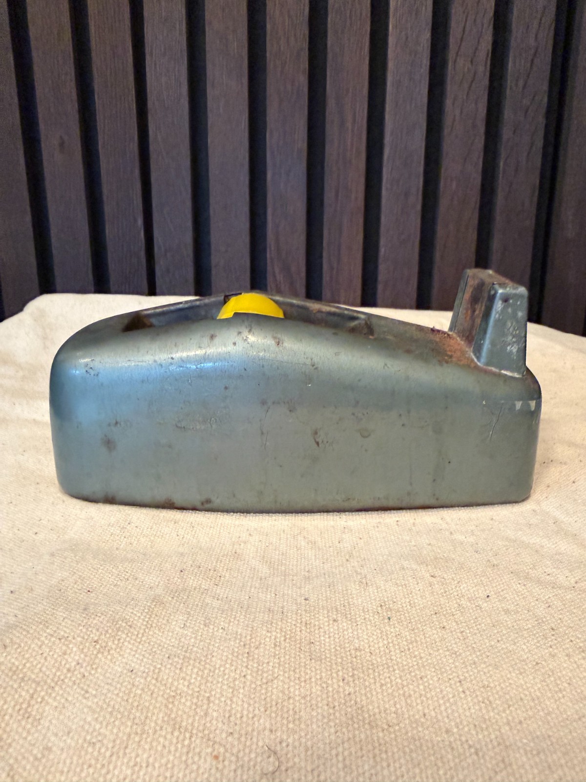 Vintage Scotch Desk Top Tape Dispenser Industrial Weighted Green/Gray Metal USA