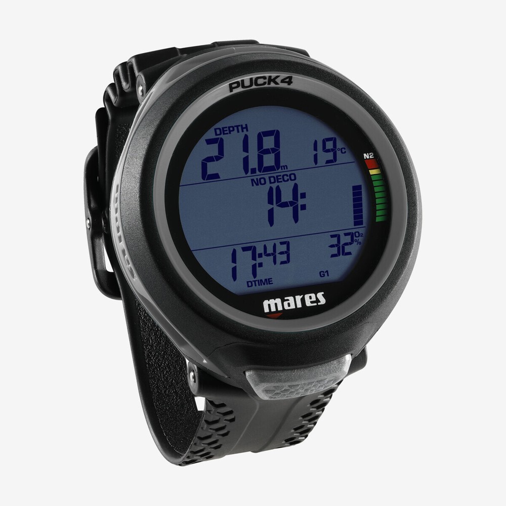 Mares Puck 4 Dive Computer Bluetooth Air Nitrox Easy-Read Display Black